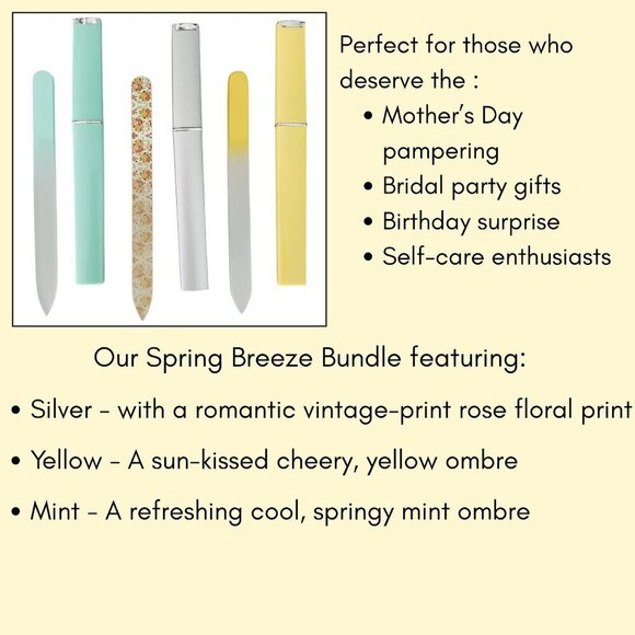 NEW Glass Nail File Set | Spring Breeze Bundle | Professional Manicure Tools | - Picture 2 of 6